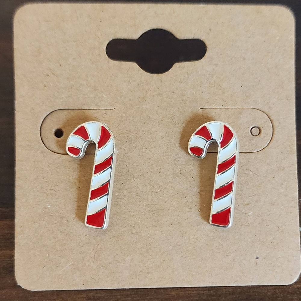 Candy cane fashion earrings